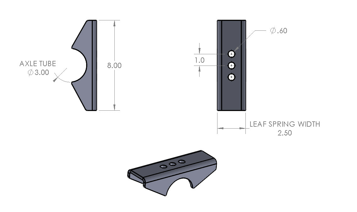 Leaf Spring Perches (3.000" to 3.250" OD Axle Tubes) – Down To Fab