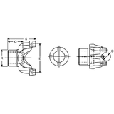 Dana 44 Pinion Yoke 1330 Series 26 Spline Bolt and Strap Style