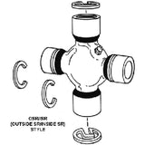5-3227X Universal Joint 1330/7290 Series Conversion Outside and Inside Snap Ring Greaseable