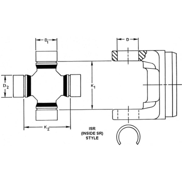 Spicer SPL55-3X Universal Joint Inside Snap Ring 1480 Series Non