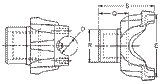 Atlas / NP205 Transfer Case Driveshaft Output Forged Yoke 1350 Series 32 Spline U-Bolt Style