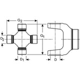 Spicer SPL55X Universal Joint Outside Snap Ring 1480 Series Non-Greaseable