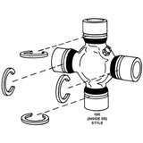 Spicer SPL70-4X Universal Joint Inside Snap Ring 1550 Series Dana Super 60 Front Axle Shaft Universal Joint Greaseable