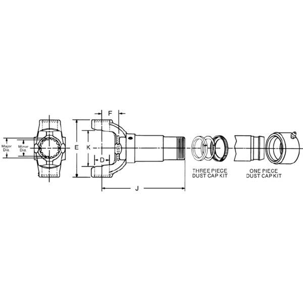Driveshaft Slip Yoke 1350 Series 16 Spline 1.500