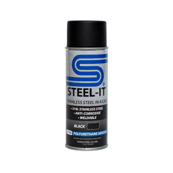 STEEL-IT Spray Paint Black Polyurethane Aerosol 14 oz. Can (Case of 12)
