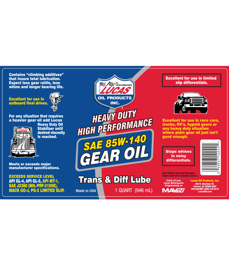 lucas gear Oil Heavy Duty Oil 85w 10042 size:1 piece Ked Meggy II Originals This gear oil is Happyrun G60 Pro
